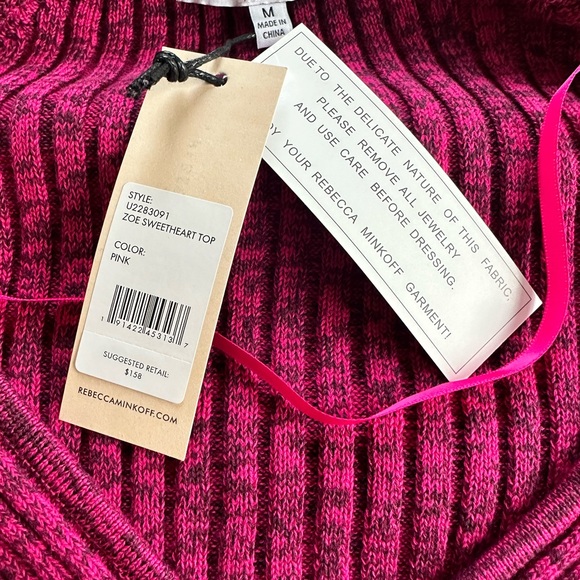 Rebecca Minkoff Cropped Sweater * PINK* Short Sleeve with V-Neck.!! - Picture 5 of 5